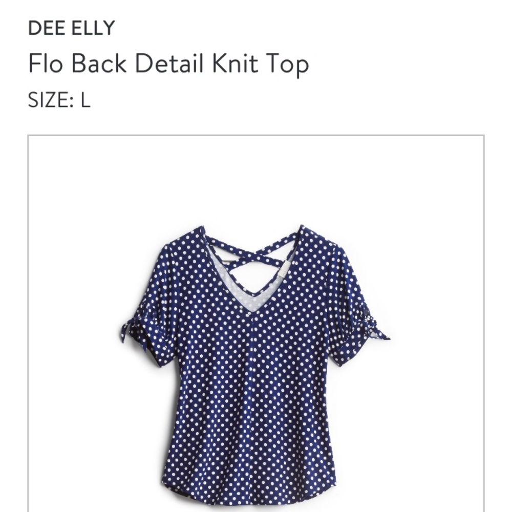 Dee Elly Navy Polka Dot shirt